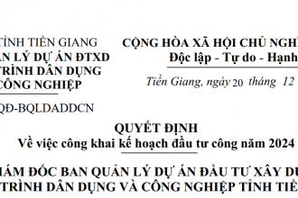 Quyết định về việc công khai kế hoạch đầu tư công năm 2024